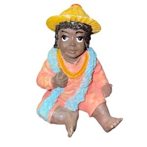 African American collectible ceramic sitting vacation hat decorations home art